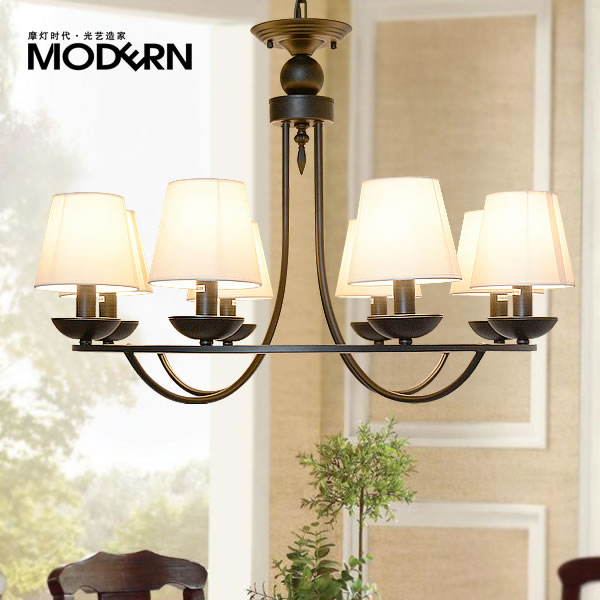 复古田园乡村客厅餐厅卧室铁艺吊灯